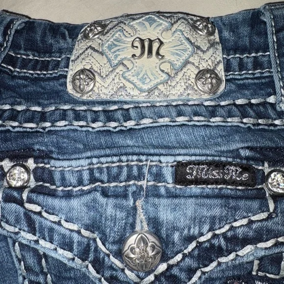 Miss Me Dark Wash Low Rise Easy Skinny Jeans Size 27/31 - Picture 3 of 11